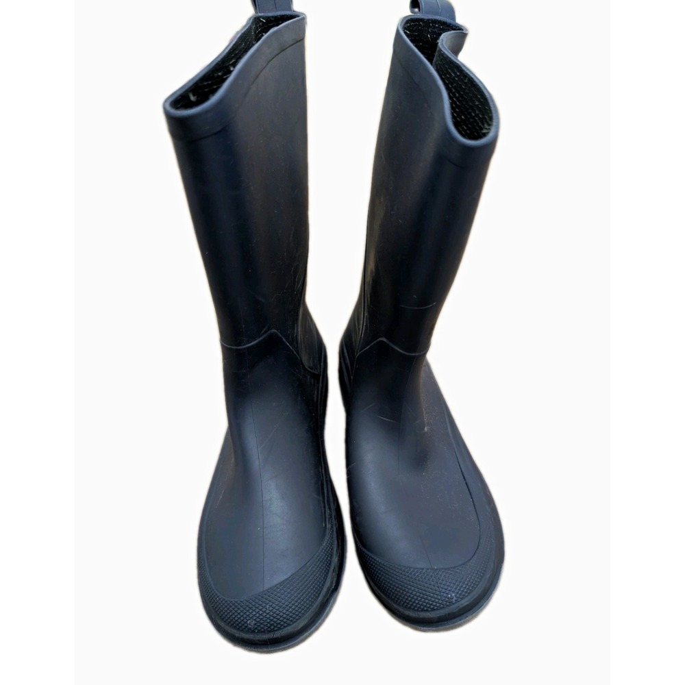 Cat & Jack Kids Size 1 Black Mid Calf Waterproof Rain Boots Pull On